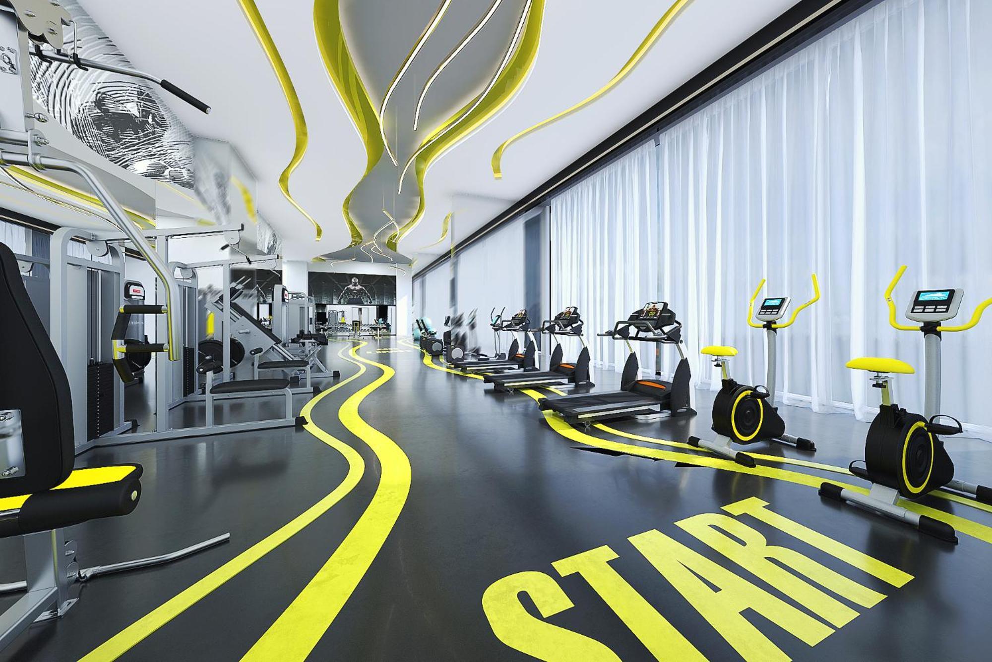 Royal M Al Aqah Beach Resort By Gewan Экстерьер фото 3D rendering of a gym