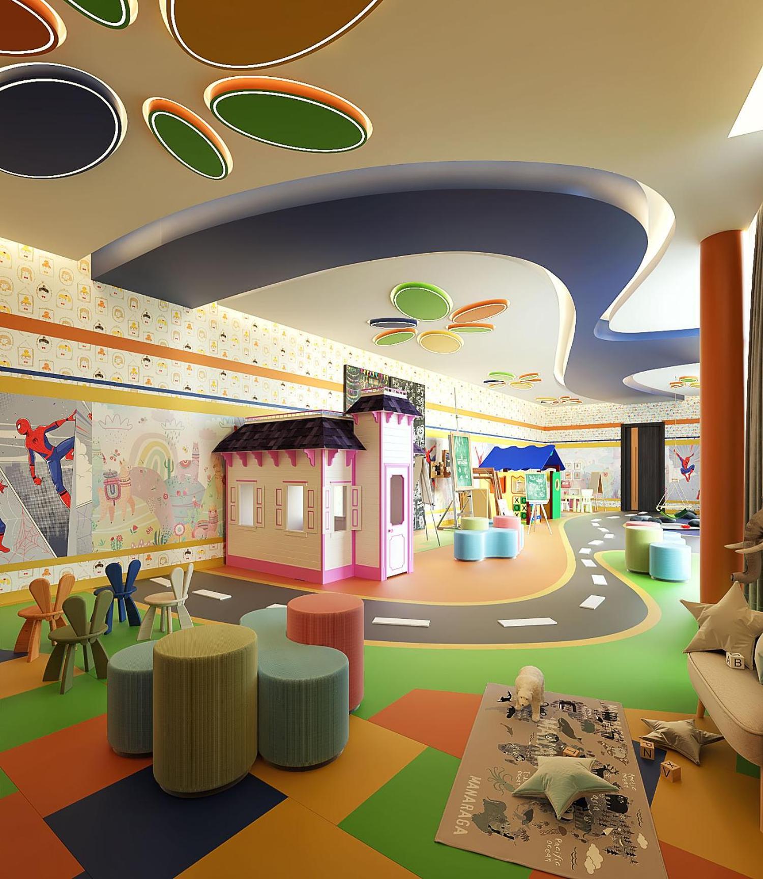 Royal M Al Aqah Beach Resort By Gewan Экстерьер фото 3D rendering of a children's hospital waiting room